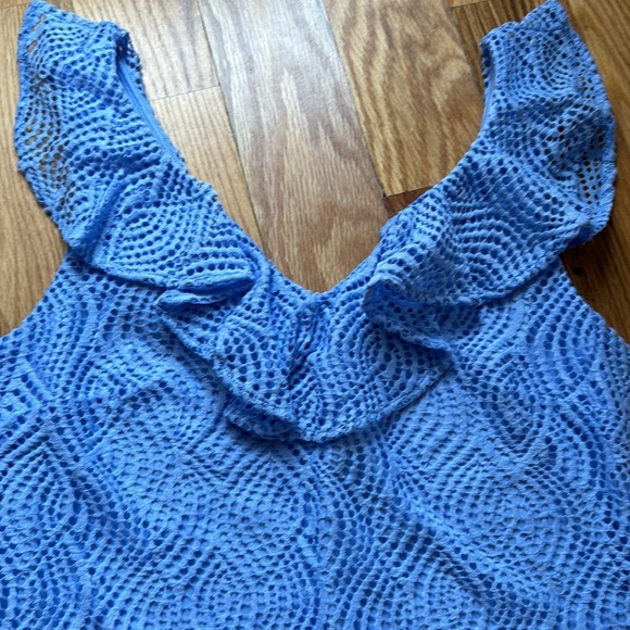 Lilly Pulitizer Alessa Light Blue Peri Flowing Leaf Lace Size Small - Picture 2 of 7